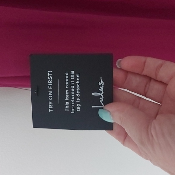 NWT Lulu's Heavenly Hues Magenta Formal Maxi Dress Bridesmaid Prom Size Medium - Picture 6 of 9